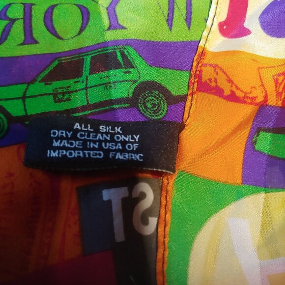 Kenneth Cole 100% Silk Everything NYC Colorful Trendy Stylish Scarf - Picture 8 of 8